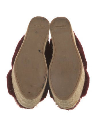 Miu Miu Shearling Cutout Accent Slingback Sandals