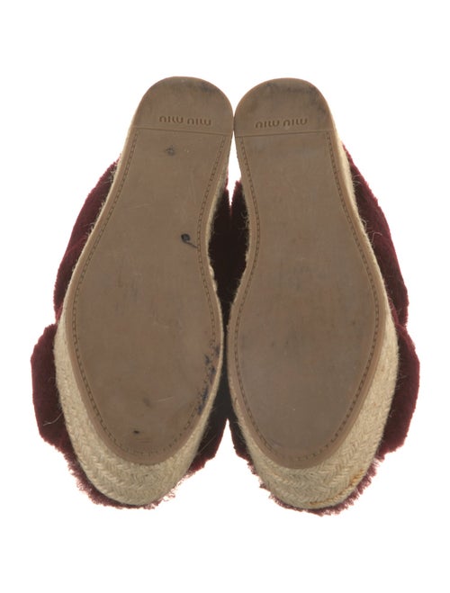 Miu Miu Shearling Cutout Accent Slingback Sandals