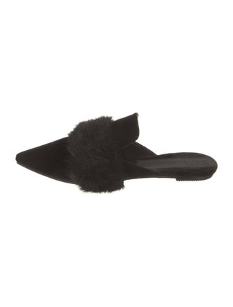 Miu Miu Velvet Fur Trim Mules