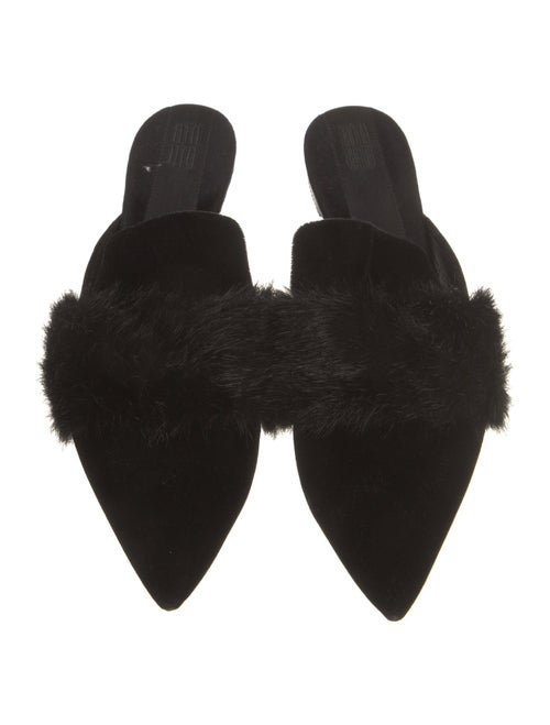 Miu Miu Velvet Fur Trim Mules