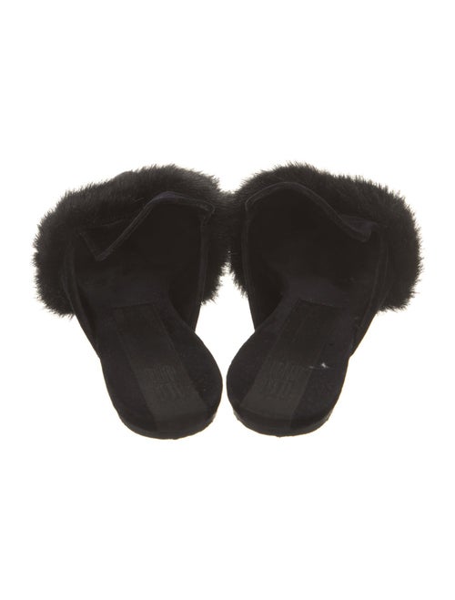 Miu Miu Velvet Fur Trim Mules