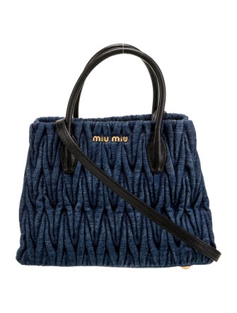 Miu Miu Denim Denim Top Handle Bag