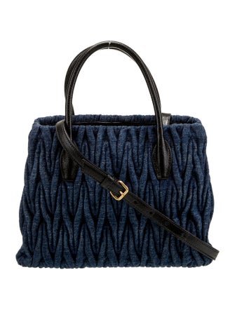 Miu Miu Denim Denim Top Handle Bag