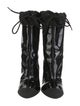 Miu Miu Patent Leather Bow Accents Combat Boots