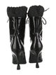 Miu Miu Patent Leather Bow Accents Combat Boots