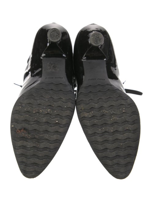 Miu Miu Patent Leather Bow Accents Combat Boots