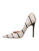 Miu Miu Leather Striped D'Orsay Pumps