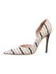 Miu Miu Leather Striped D'Orsay Pumps