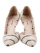 Miu Miu Leather Striped D'Orsay Pumps