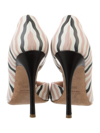 Miu Miu Leather Striped D'Orsay Pumps