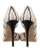 Miu Miu Leather Striped D'Orsay Pumps