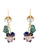 Miu Miu Enamel & Crystal Floral Drop Earrings