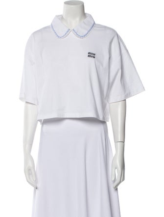 Miu Miu 2022 Short Sleeve Crop Top