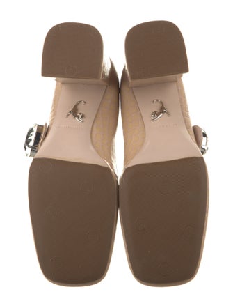 Miu Miu Embossed Leather Crystal Embellishments Pumps