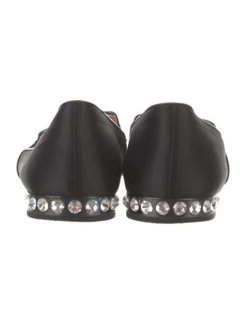 Miu Miu Satin Crystal Embellishments Loafers