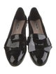 Miu Miu Patent Leather Bow Accents Slingback Flats