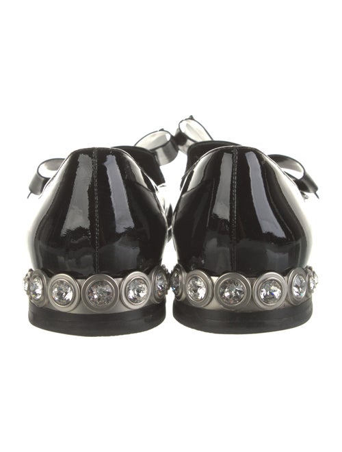 Miu Miu Patent Leather Bow Accents Slingback Flats