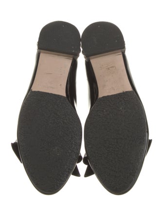 Miu Miu Patent Leather Bow Accents Slingback Flats