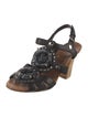 Miu Miu Leather Studded Accents Sandals