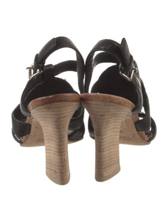 Miu Miu Leather Studded Accents Sandals