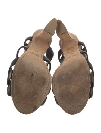 Miu Miu Leather Studded Accents Sandals