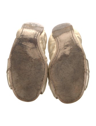 Miu Miu Leather Bow Accents Ballet Flats