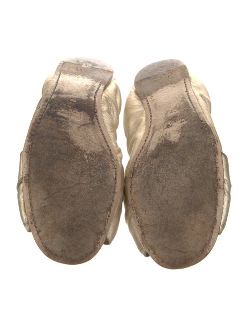 Miu Miu Leather Bow Accents Ballet Flats