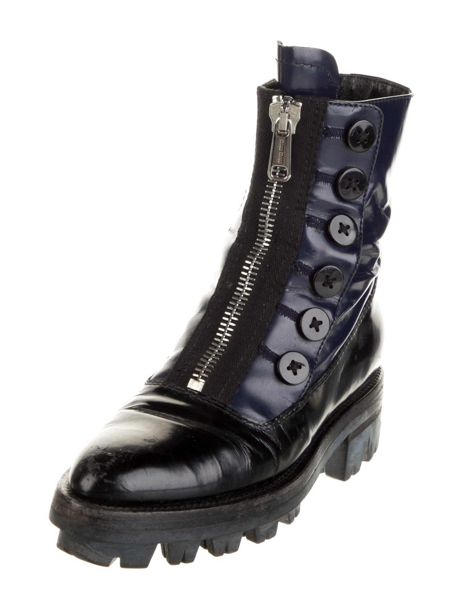 Miu Miu Patent Leather Combat Boots
