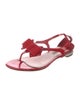 Miu Miu Patent Leather Bow Accents T-Strap Sandals