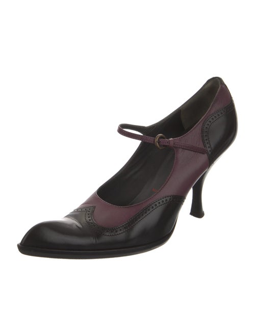 Miu Miu Leather Eyelet Trim Pumps