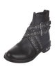 Miu Miu Leather Studded Accents Combat Boots