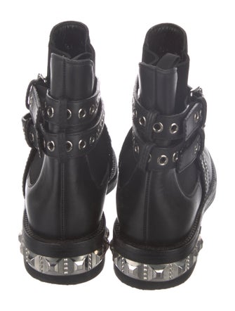 Miu Miu Leather Studded Accents Combat Boots
