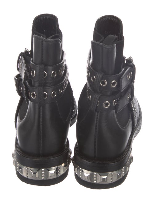 Miu Miu Leather Studded Accents Combat Boots