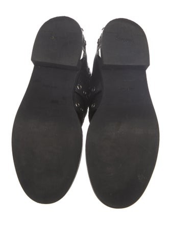 Miu Miu Leather Studded Accents Combat Boots