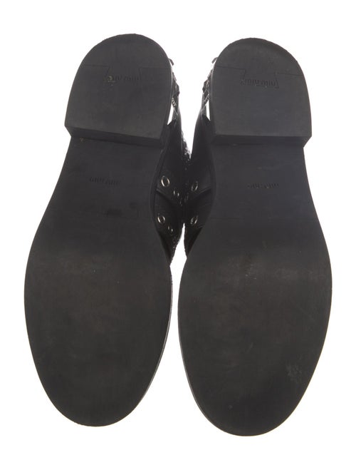 Miu Miu Leather Studded Accents Combat Boots