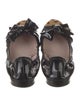 Miu Miu Patent Leather Bow Accents Ballet Flats