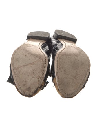 Miu Miu Patent Leather Bow Accents Ballet Flats