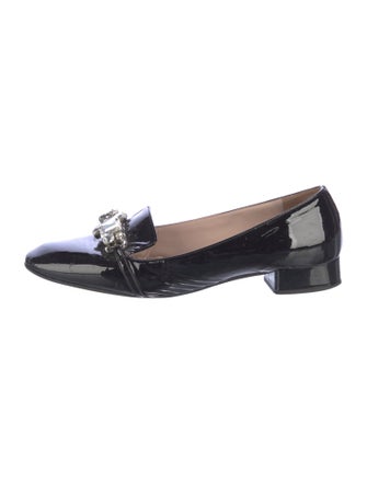 Miu Miu Patent Leather Crystal Embellishments Pumps