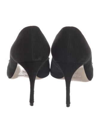 Miu Miu Suede Bow Accents Slingback Sandals