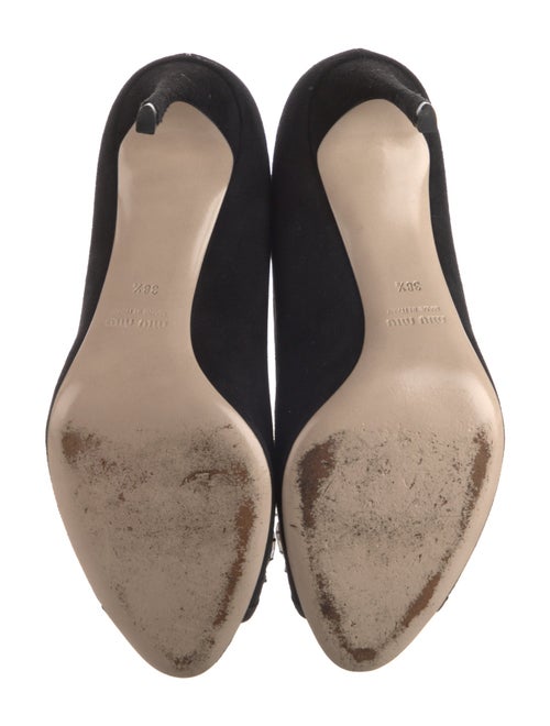 Miu Miu Suede Bow Accents Slingback Sandals