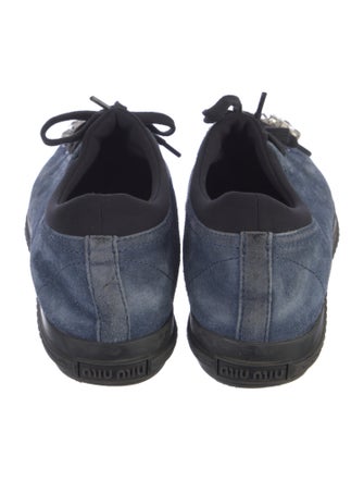 Miu Miu Suede Crystal Embellishments Sneakers