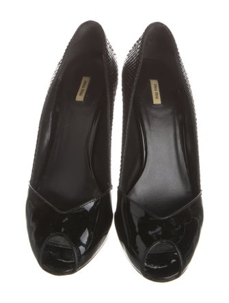 Miu Miu Patent Leather Crystal Embellishments D'Orsay Pumps