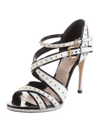 Miu Miu Leather Printed Sandals