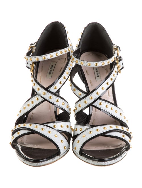 Miu Miu Leather Printed Sandals