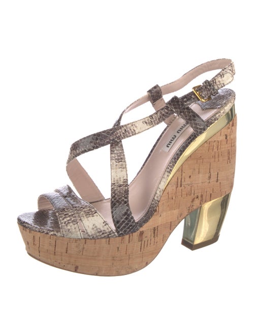 Miu Miu Leather Slingback Sandals