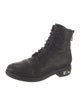 Miu Miu Leather Crystal Embellishments Combat Boots