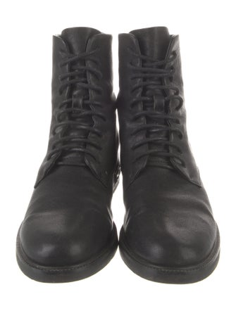 Miu Miu Leather Crystal Embellishments Combat Boots