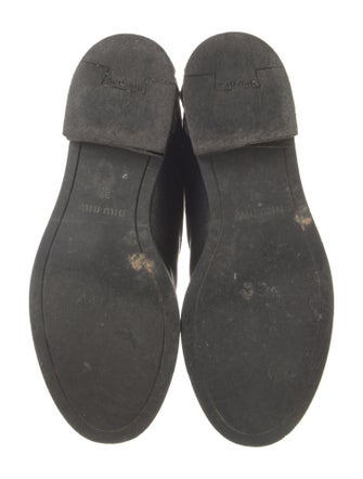 Miu Miu Leather Crystal Embellishments Combat Boots