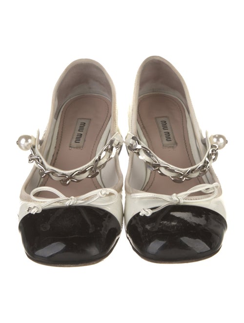 Miu Miu Patent Leather Chain-Link Accents Pumps
