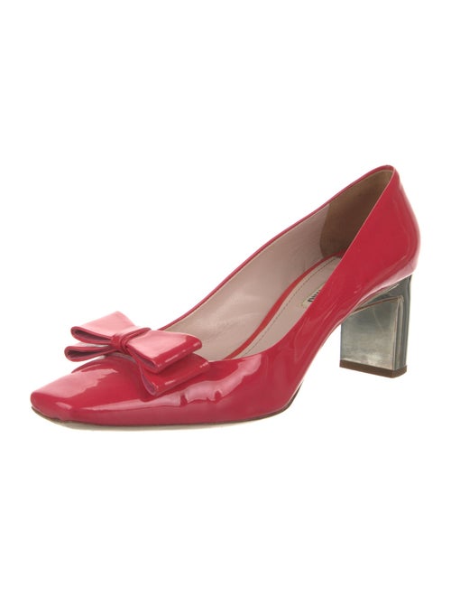 Miu Miu Patent Leather Bow Accents Pumps